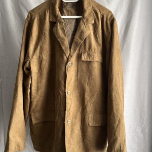 vintage tan suede style button up jacket